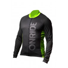 Веломайка с длинным рукавом ONRIDE Jumper черная / зеленая р.EU L (Р.вироб. XL)